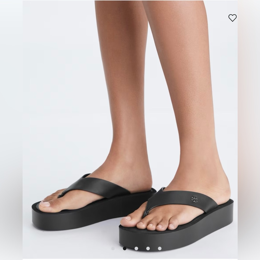 Tory Burch Black Leather Platform Sandals